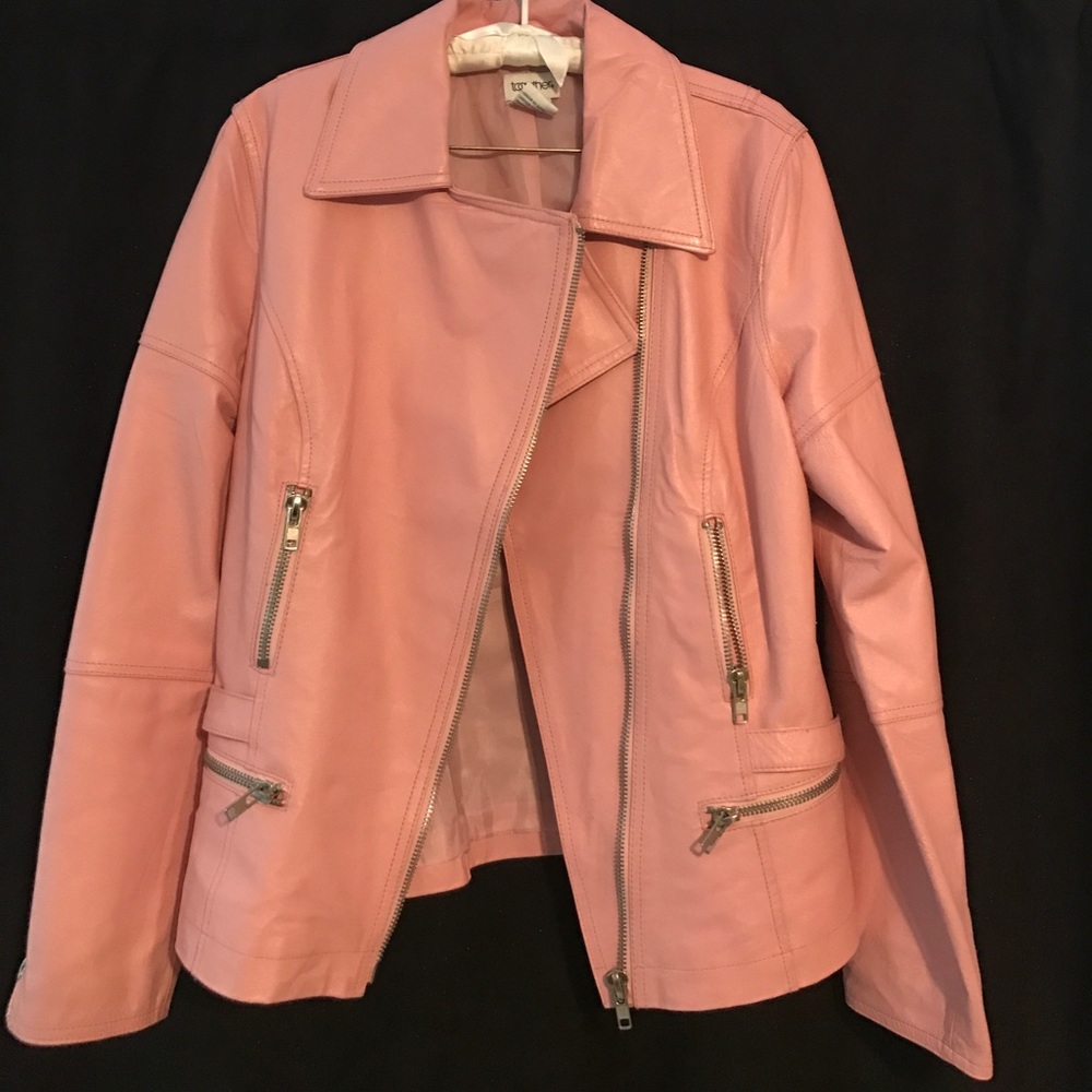 Light Pink Together Leather Jacket